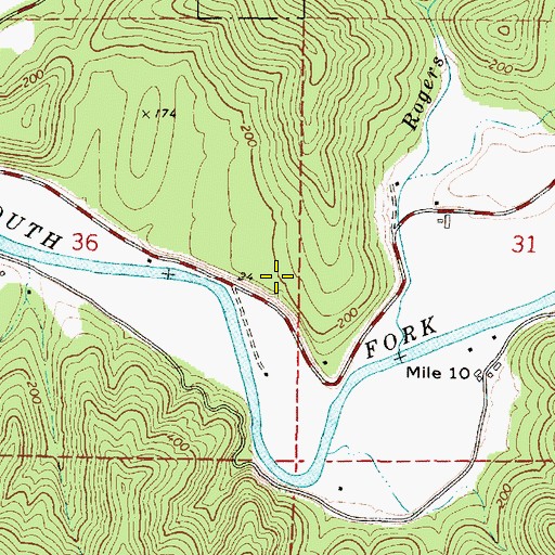 Topographic Map of Rogers Spring, OR