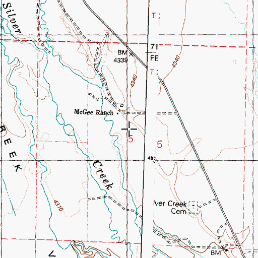 Topographic Map of McGee Ranch, OR
