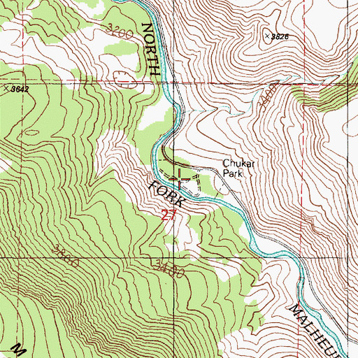 Topographic Map of Chukar Park, OR