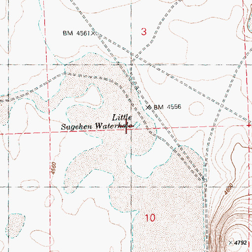 Topographic Map of Little Sagehen Waterhole, OR