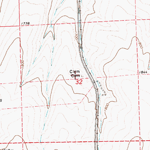 Topographic Map of Clem Cemetery, OR