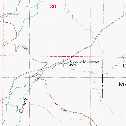 Topographic Map of Coyote Meadows Well, OR