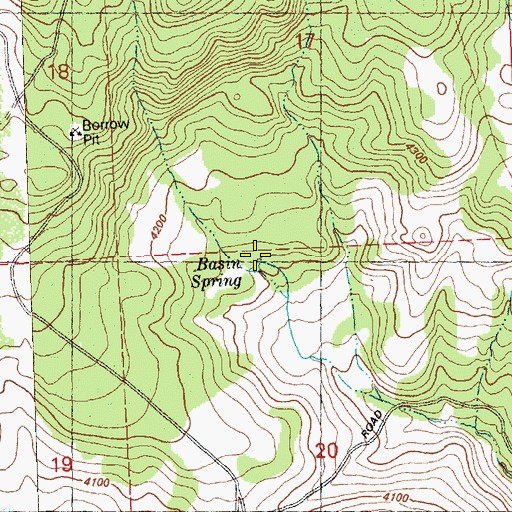 Topographic Map of Basin Spring, OR