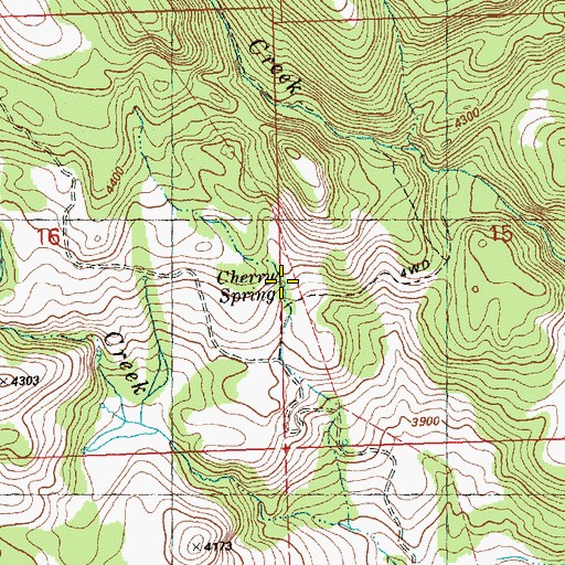 Topographic Map of Cherry Spring, OR
