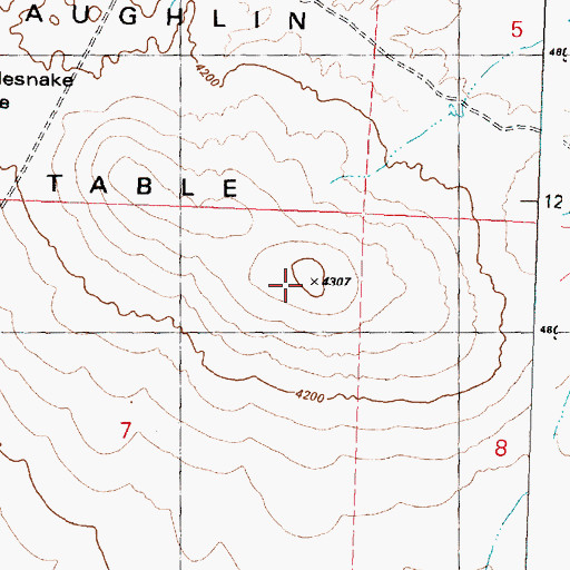 Topographic Map of Laughlin Table, OR
