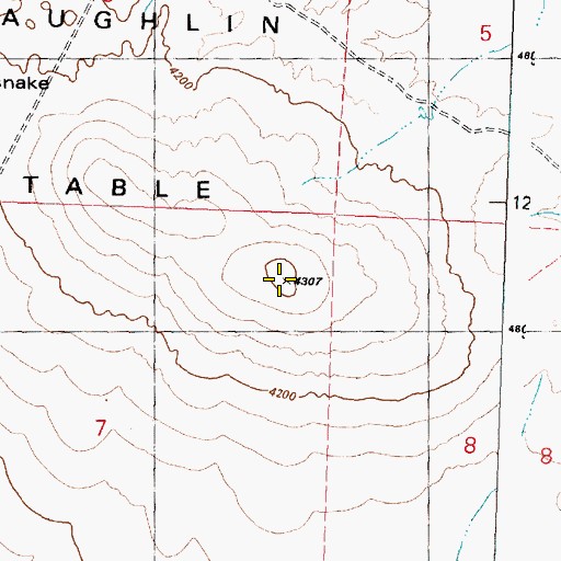 Topographic Map of Laughlin Table, OR