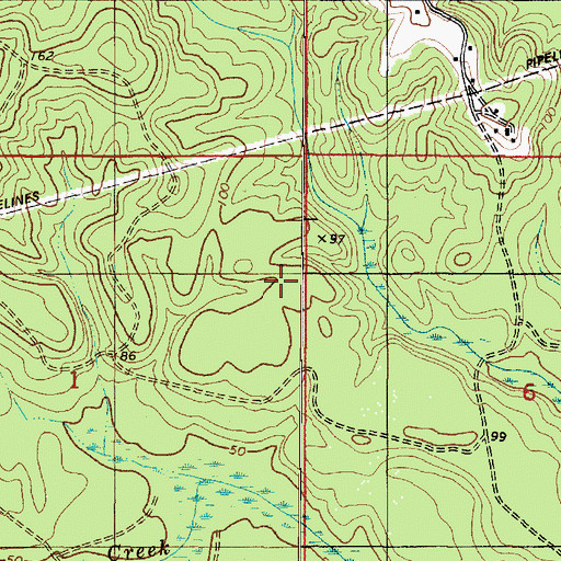 Topographic Map of Cedar Creek Church, AL