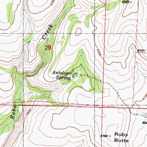 Topographic Map of Antelope Spring, OR