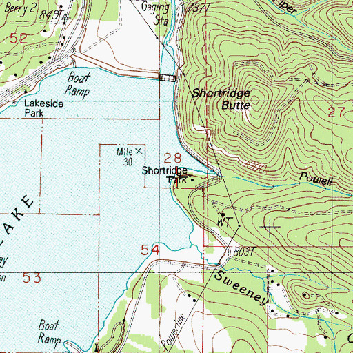 Topographic Map of Shortridge Park, OR