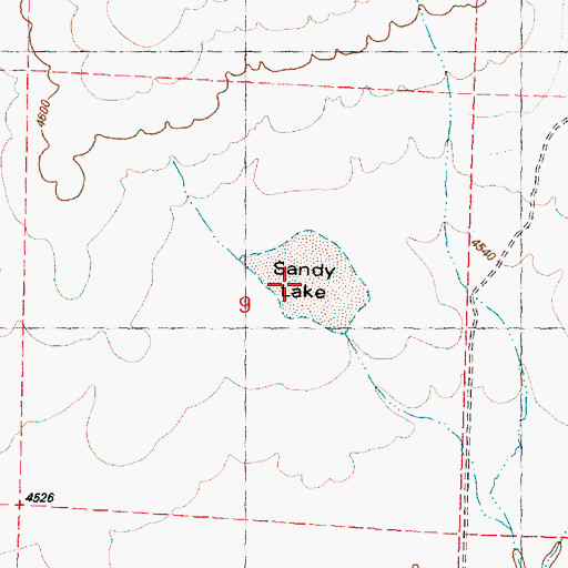 Topographic Map of Sandy Lake, OR