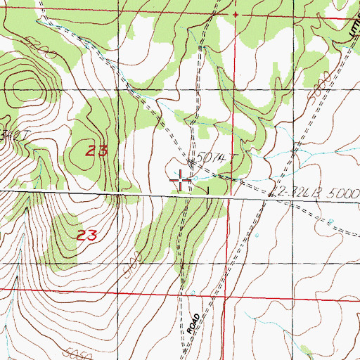 Topographic Map of Hunters Reservoir, OR