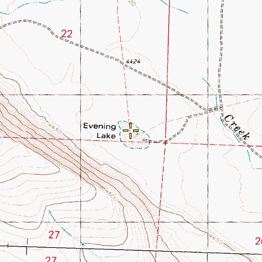 Topographic Map of Evening Lake, OR