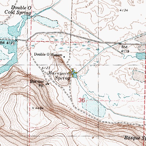 Topographic Map of Barnyard Spring, OR