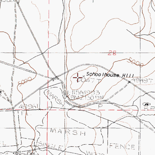Topographic Map of Schoolhouse Hill, OR