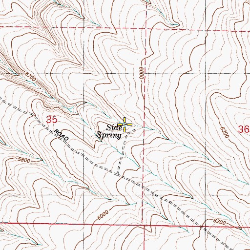Topographic Map of Side Spring, OR