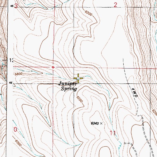 Topographic Map of Juniper Spring, OR