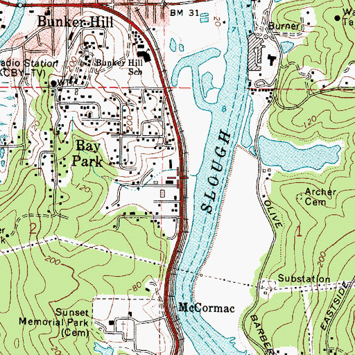 Topographic Map of Brainard Creek, OR