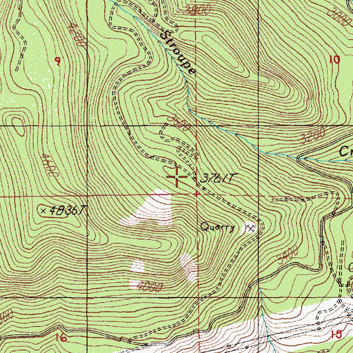 Topographic Map of South Fork Mountain Trail, OR