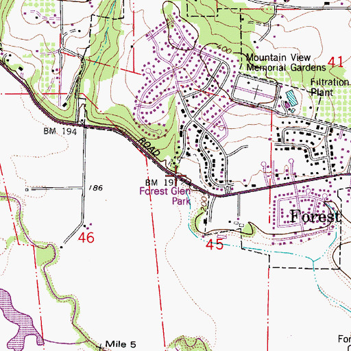 Topographic Map of Forest Glen Park, OR