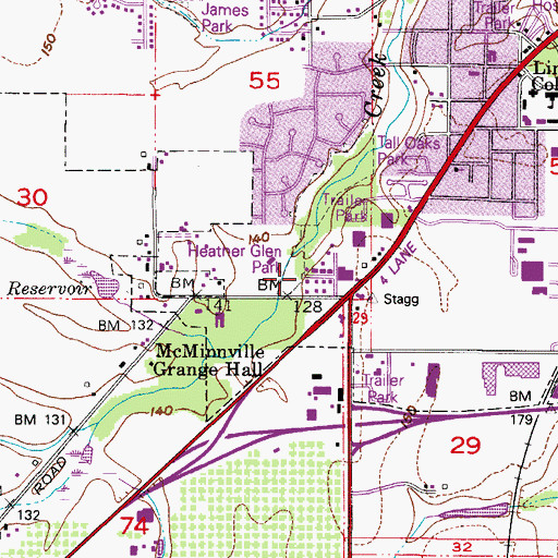 Topographic Map of Heather Glen Park, OR