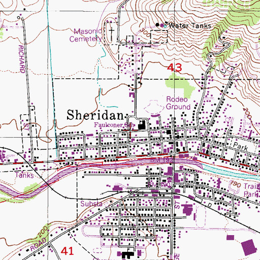 Topographic Map of Faulconer School (historical), OR