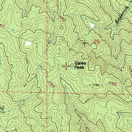 Topographic Map of Gales Peak, OR