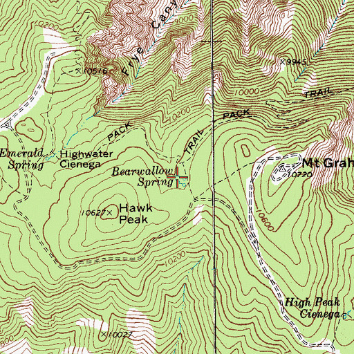 Topographic Map of Bearwallow Spring, AZ