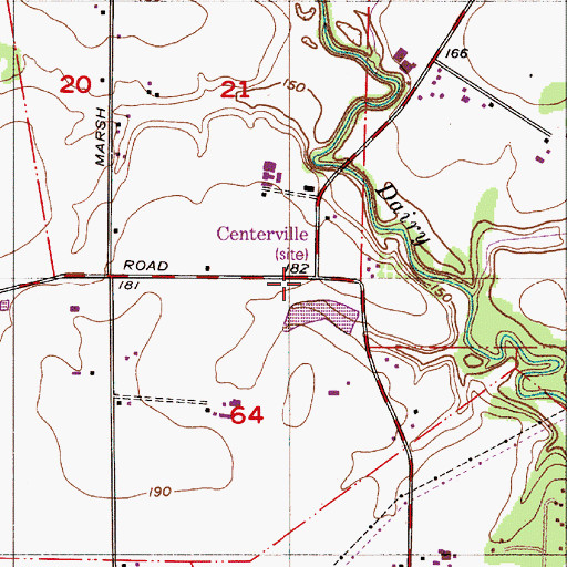 Topographic Map of Centerville (historical), OR