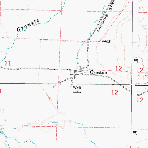 Topographic Map of Creston, OR