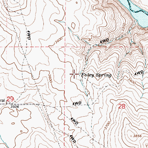 Topographic Map of Foley Spring, OR