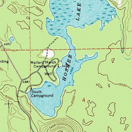 Topographic Map of Hosmer Lake, OR
