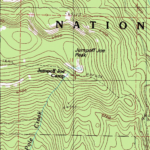 Topographic Map of Jumpoff Joe Peak, OR