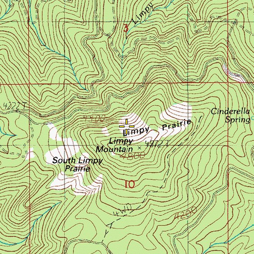 Topographic Map of Limpy Prairie, OR