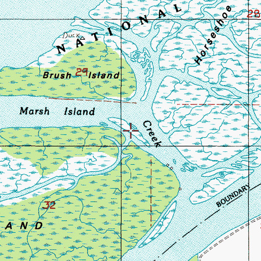 Topographic Map of Marsh Island Creek, OR