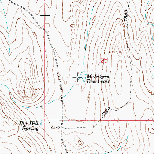 Topographic Map of McIntyre Reservoir, OR
