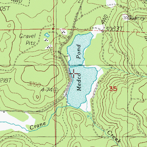 Topographic Map of Medco Pond, OR