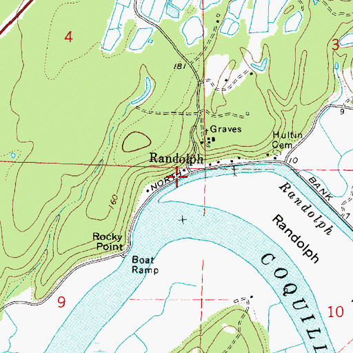 Topographic Map of Randolph, OR