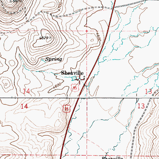 Topographic Map of Sheaville, OR