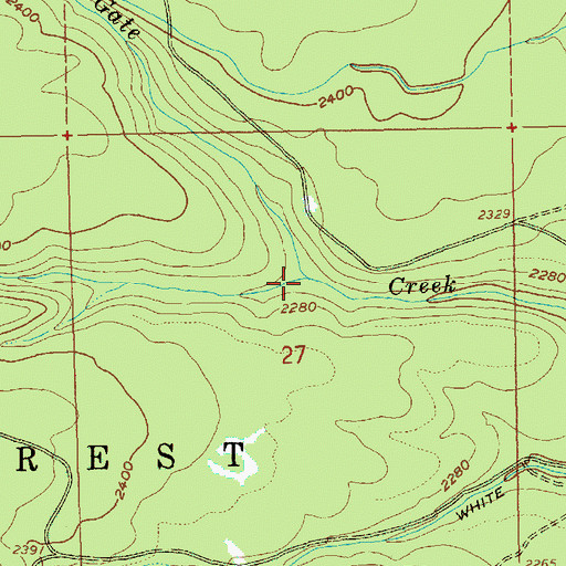 Topographic Map of South Fork Gate Creek, OR