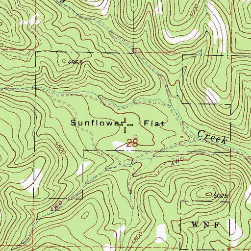 Topographic Map of Sunflower Flat, OR