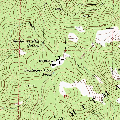 Topographic Map of Sunflower Flat, OR