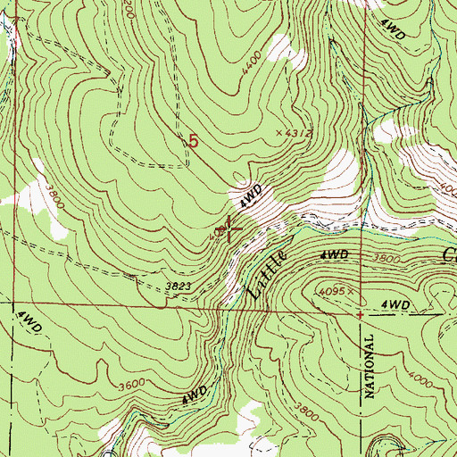 Topographic Map of McDow Creek, OR