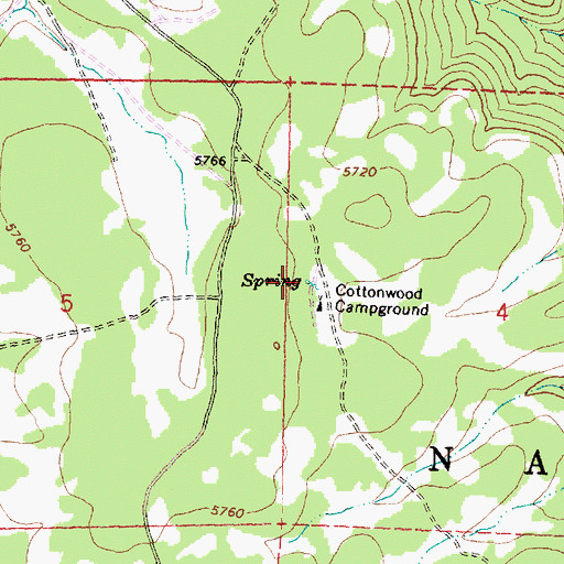 Topographic Map of Cottonwood Spring, OR