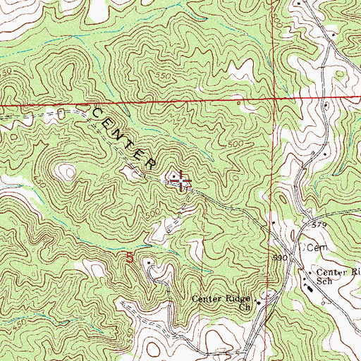 Topographic Map of Center Ridge, AL