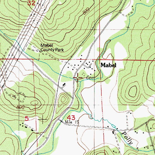 Topographic Map of Mabel Cemetery, OR