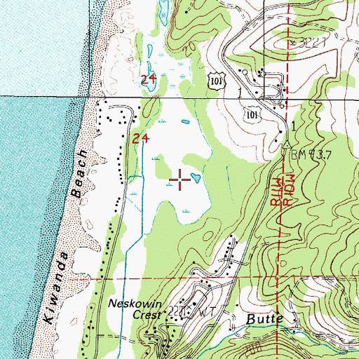 Topographic Map of Lake Neskowin, OR