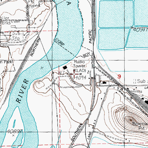 Topographic Map of KLAD - AM, OR