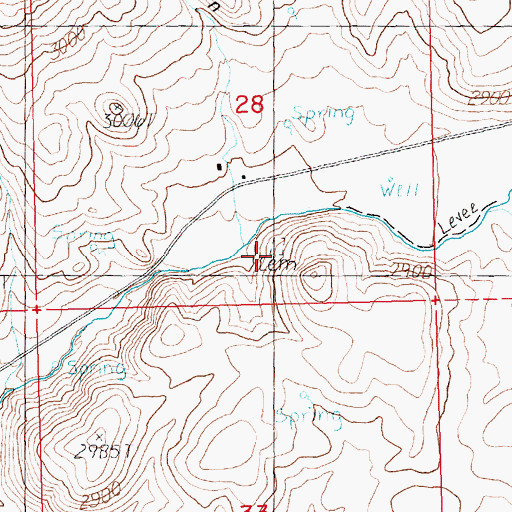 Topographic Map of Antelope Cemetery, OR