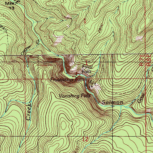 Topographic Map of Final Falls, OR