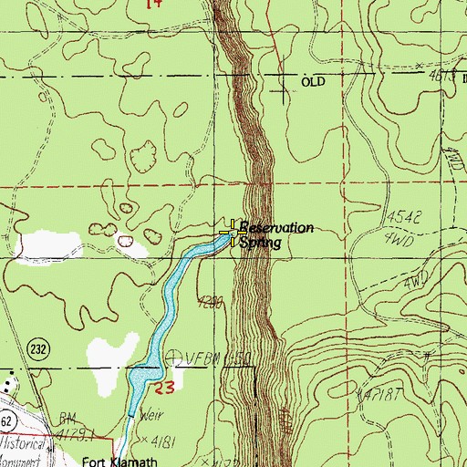 Topographic Map of Reservation Spring, OR